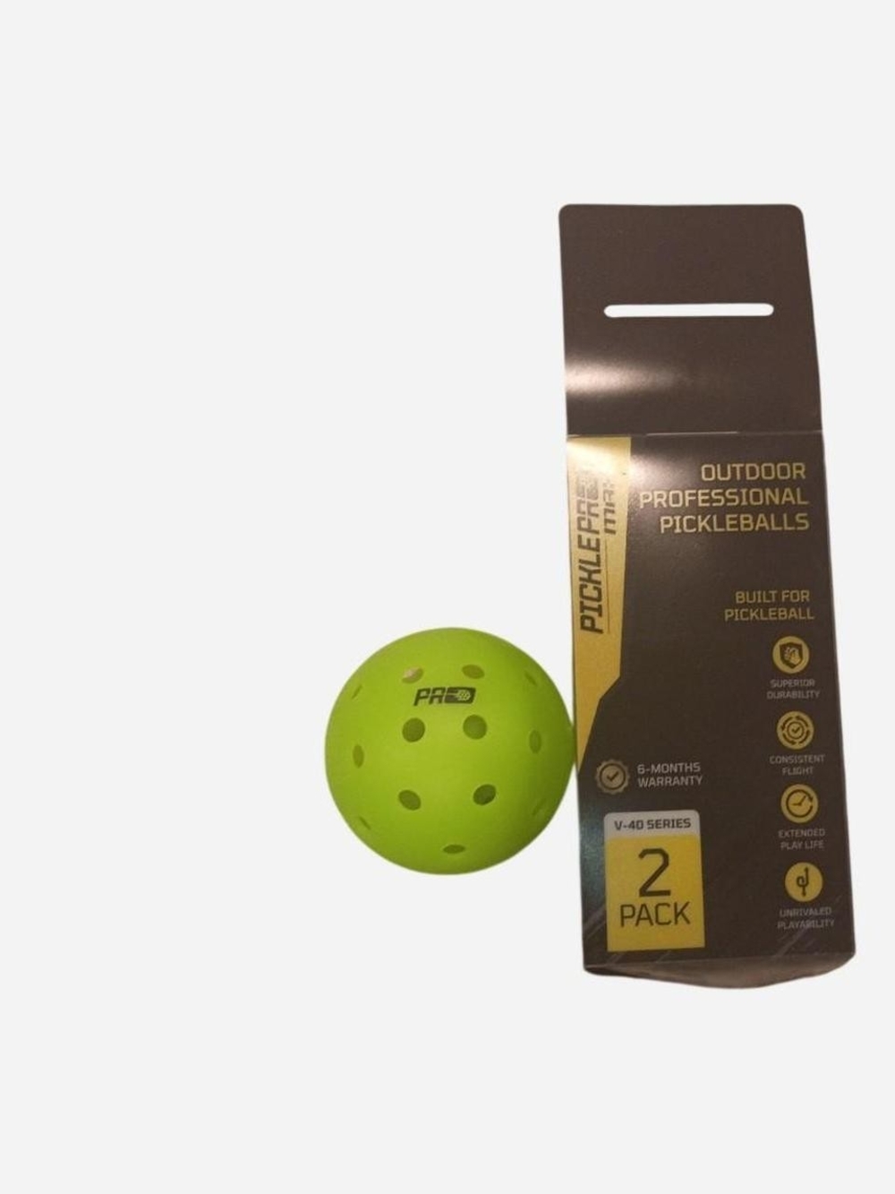 Pickleball Pro Outdoor Pickleballs - Neon Green (2 Pack)